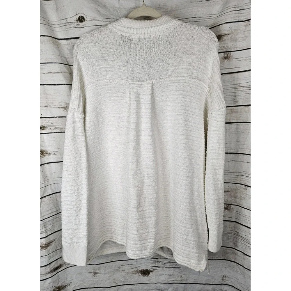 FP Beach Free People Day Dreaming Button Up Sweater Cardigan XL White Cream